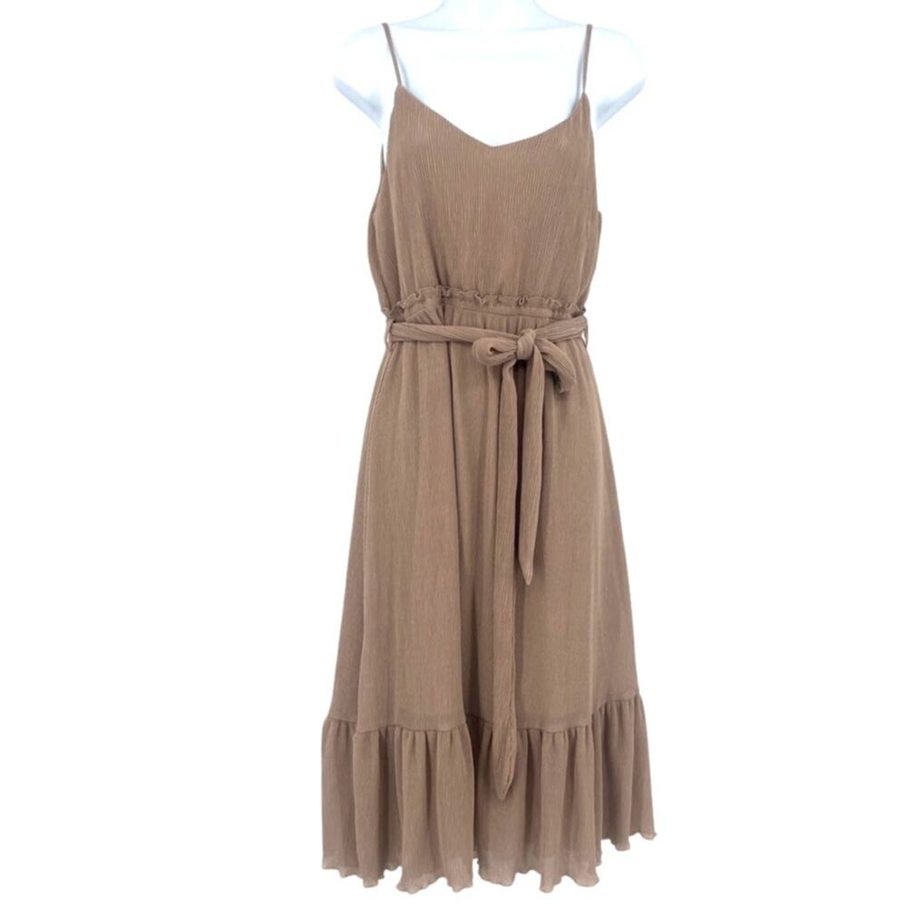 Sweet Wanderer Crinkly Midi Dress Sz Small Boho Tiered Ruffle Beachy Cottagecore